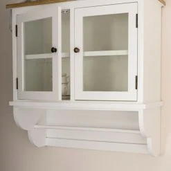 Wandablage CHARLES - weiß - mit Glastüren -Deutschland Haushalt Verkaufs-Shop 9003975200 04 1600Wx1600H