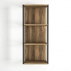 Wandregal - Walnuss-schwarz - mit Metallrahmen - 79,5 cm breit -Deutschland Haushalt Verkaufs-Shop 9004320400 03 1600Wx1600H