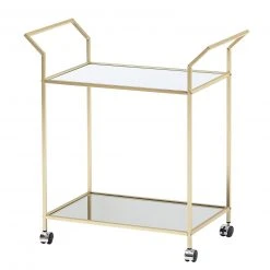 Servierwagen - gold - Glasablagen - 78 cm hoch