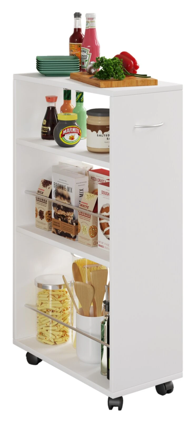 Nischenwagen TUSAL - weiß - 3 Böden - 85 cm 3 Nischenwagen TUSAL - weiß - 3 Böden - 85 cm