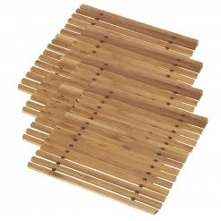 4-teiliges Untersetzer-Set - braun - Bambus