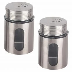 2-teiliges Gewürzstreuerset - Edelstahl - 250 ml