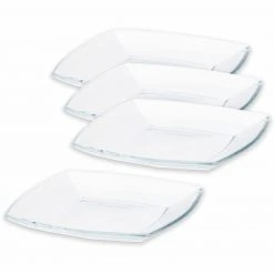 4-teiliges Teller-Set - Glas - groß - 26,5 cm
