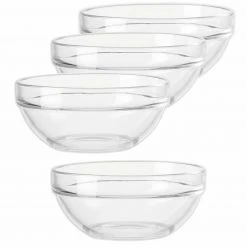 4-teiliges Glasschalen-Set - 10 cm - rund