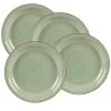 4-teiliges Teller-Set - grün - Steingut - Ø 27 cm