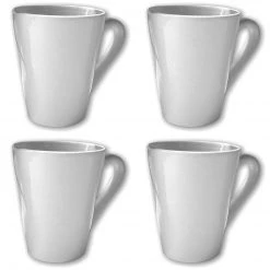 4-teiliges Tassen-Set - weiß - Keramik - 280 ml